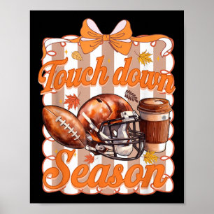 Football-Touchdown-Saison, Herbst-Football-Coque Poster