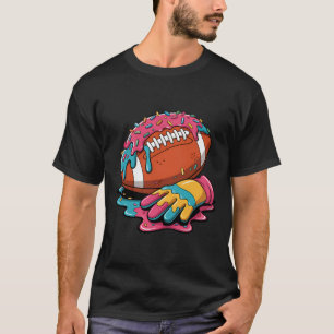 Football Tropfen Wr Lineman Qb Rb Db Ice Cream Foo T-Shirt