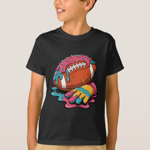 Football Tropfen Wr Lineman Qb Rb Db Ice Cream Foo T-Shirt
