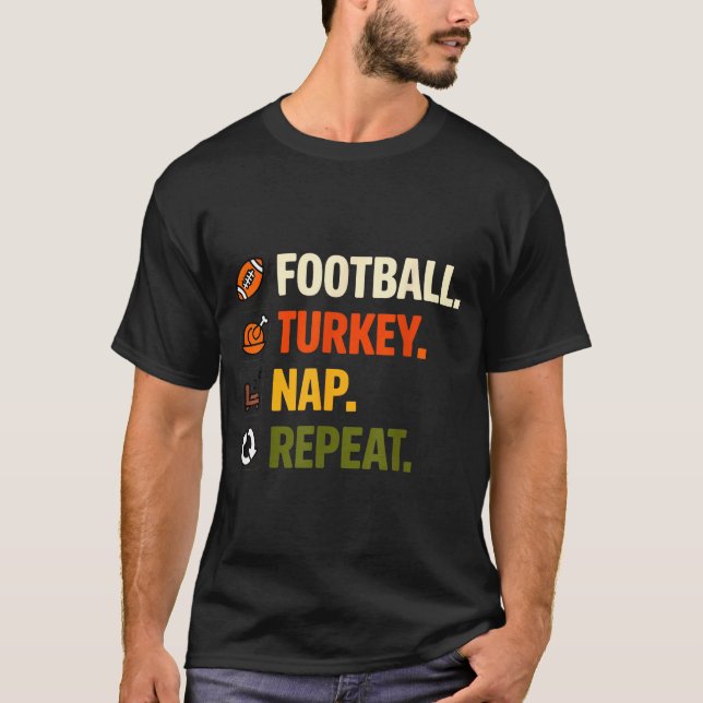 Football Turkey Thanksgiving For Kids Boys Men  T-Shirt (Vorderseite)