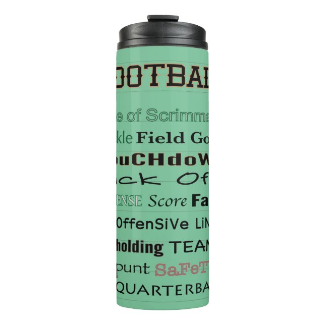 FOOTBALL-Typografie Thermosbecher (Vorderseite)