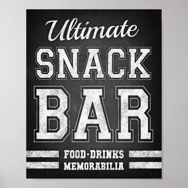Football ULTIMATE SNACK BAR Sign Chalet Print Poster (Vorne)
