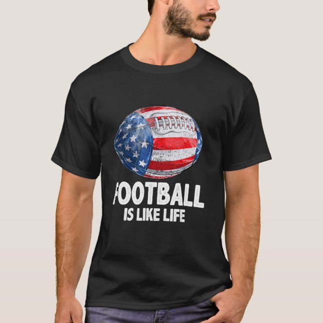 Football USA Flag Mit Sprichwort Football ist die  T-Shirt (Vorderseite)