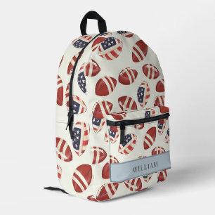 Football USA Flagge Beige Kinder zurück in die Sch Bedruckter Rucksack