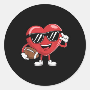 Football Valentinstag Shirt Boys Valentines hören Runder Aufkleber