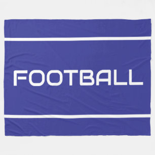 FOOTBALL Weiße Textstreifen auf kräftigem Tiefblau Fleecedecke