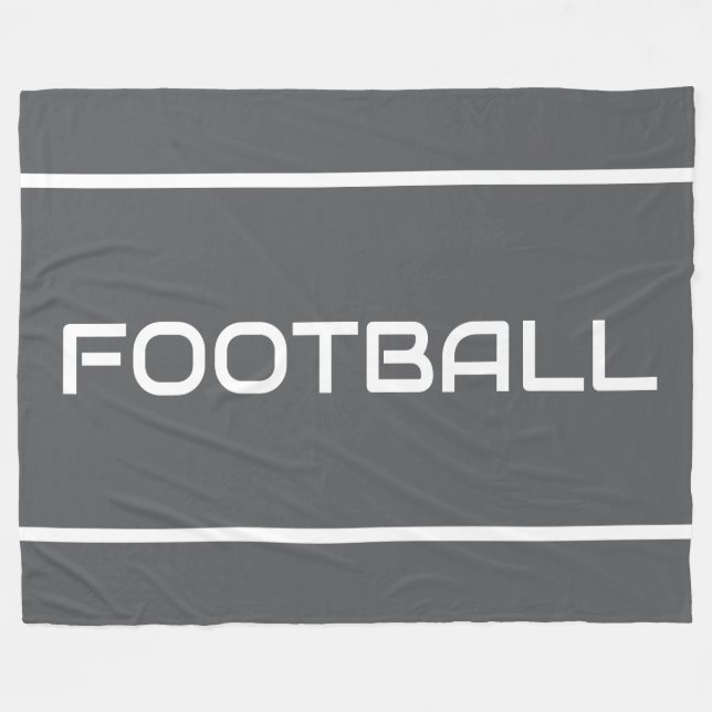 FOOTBALL White Text Stripes On Professional Gray Fleecedecke (Vorderseite (Horizontal))