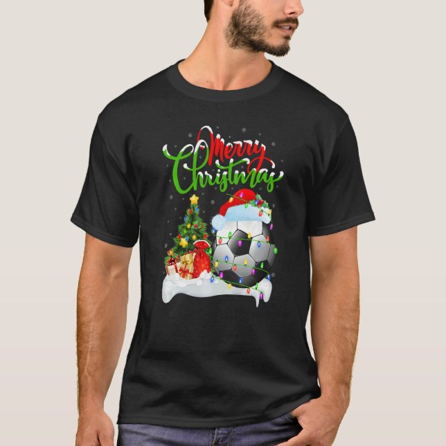 Football  Xmas Decorations Santa Football Christma T-Shirt (Vorderseite)