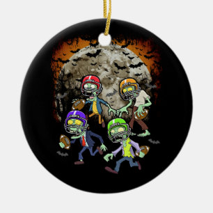 Football Zombie Player Halloween Horror Football T Keramik Ornament