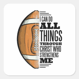 Footballer Christ Faith Jesus Quadratischer Aufkleber