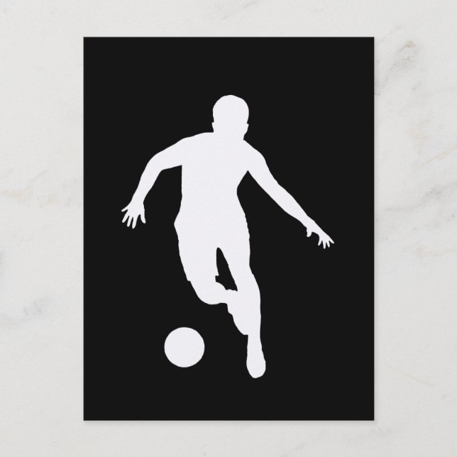 FOOTBALLER ( Weiße Silhouette) Postkarte (Vorderseite)