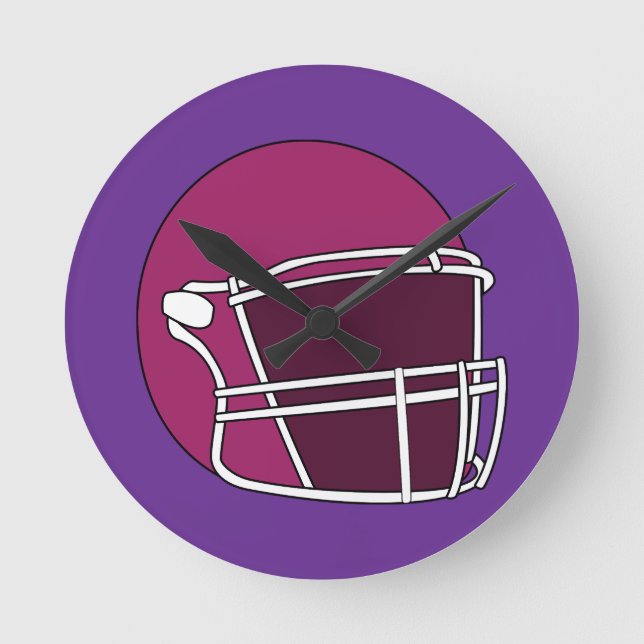 Footballhelm Runde Wanduhr (Vorderseite)