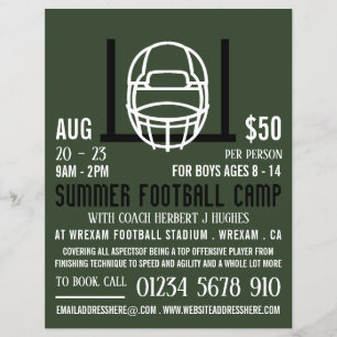 Footballhelm & Tor, Werbung für das Football Camp Flyer