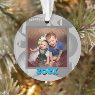 Footballs Baseballs Boys Grandsons Foto Ornament