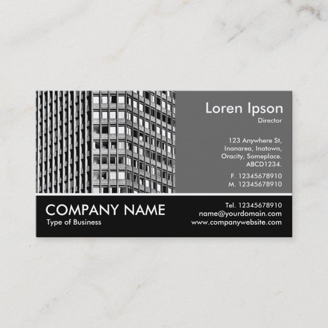 Footed Foto - 60pc Gray - Office Block Visitenkarte (Vorderseite)