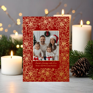 Footing Christmas Card Template Fotos Holiday Red Folien Feiertagskarte