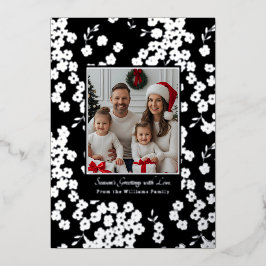 Footing Christmas Card Vorlagen 2 Foto Floral Blac