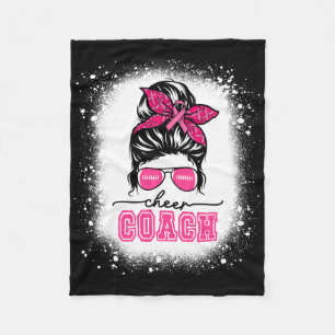 Footll Messy Bun Mama Cheer Coach Brustkrebs Ble Fleecedecke