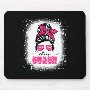 Footll Messy Bun Mama Cheer Coach Brustkrebs Ble Mousepad