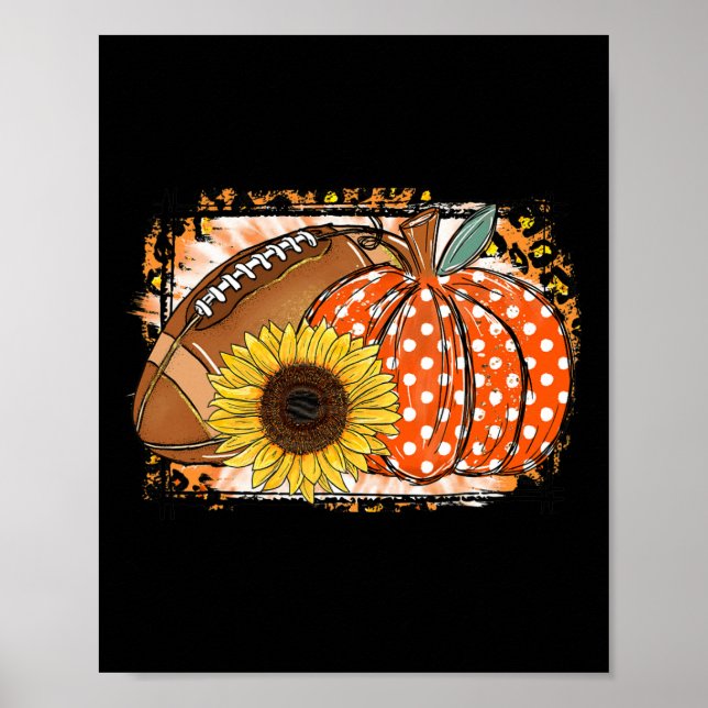 Footll Pumpkin Sonnenblumenmaus über Fall Thanksg Poster (Vorne)