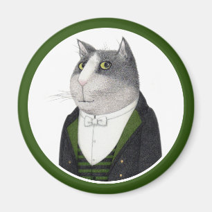 FOOTMAN CAT Round Magnet