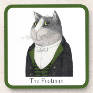 FOOTMAN CAT-Untersetzer aus Kunststoffen + Text Getränkeuntersetzer