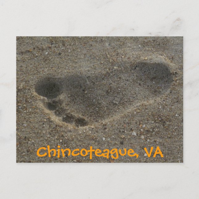 Footprint Chincoteague, VA Postkarte (Vorderseite)