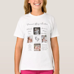 Footprint Foto Birth Keepake Proud Sister T-Shirt