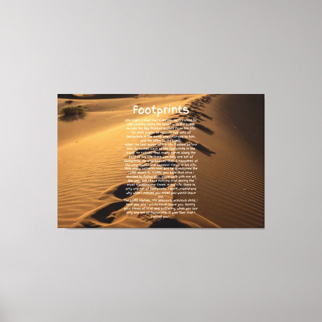 Footprint Gebet Glaubensbasierte Leinwand Kunst (Vorderseite)