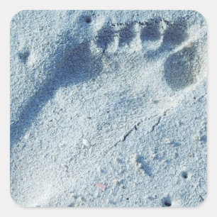 Footprint in the Sand Quadratischer Aufkleber