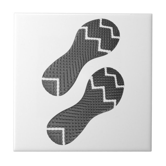 Footprint von Laufschuhen Fliese (Vorderseite)