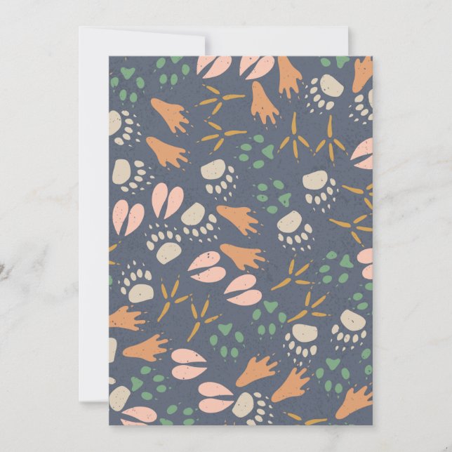 Footprints Animal Lover Natural Spring Vibes Einladung (Vorderseite)