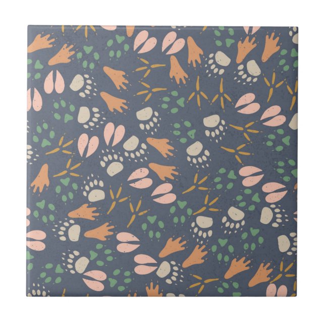 Footprints Animal Lover Natural Spring Vibes Fliese (Vorderseite)
