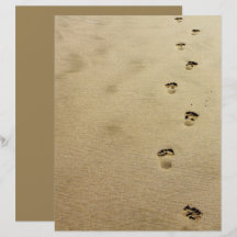 Footprints Beach Sand Scrapbooking Papier