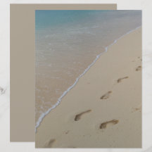 Footprints Beach Scrapbooking Papier