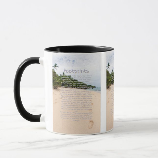 Footprints Gedicht 2A Zwei-Tone-Tasse Tasse (Links)