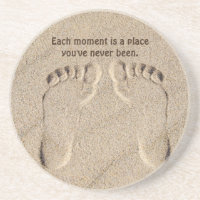Footprints In Sand With Quote Coaster