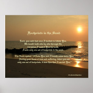 Footprints in the Sand Poem & Print Poster