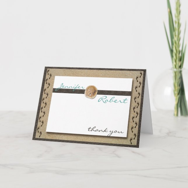 Footprints in the Sand Thank You Dankeskarte (Vorderseite)