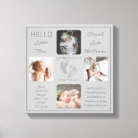 Footprints Mehrere Foto Grau Birth Keepake