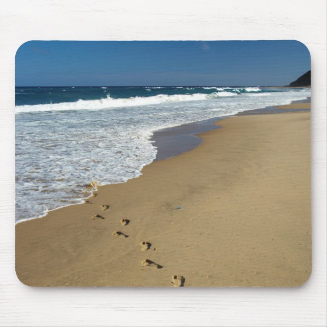 Footprints on Beach, Mabibi, Thongaland Mousepad (Vorne)