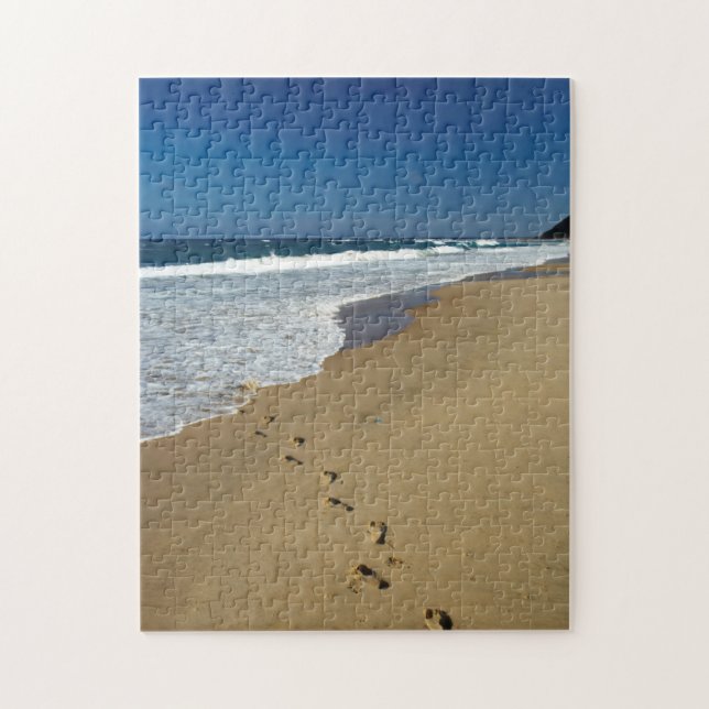Footprints on Beach, Mabibi, Thongaland Puzzle (Vertikal)