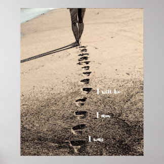 Footprints On The Beach - ich war, ich bin, ich we Poster