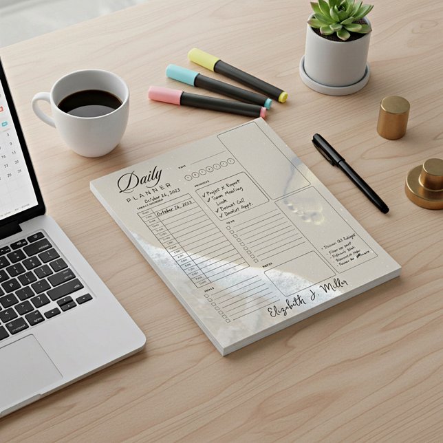 Footprints personalisierter Tagesplanblätter Notizblock (Von Creator hochgeladen)