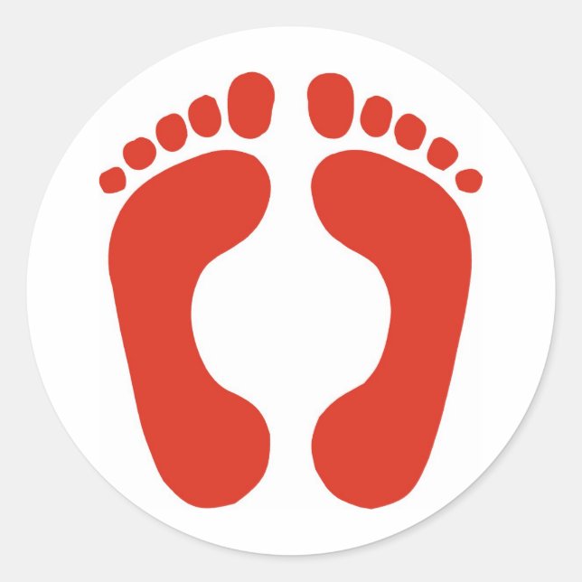 Footprints Runder Aufkleber (Vorderseite)