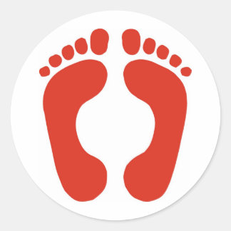 Footprints Runder Aufkleber