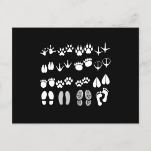 Footprints von Tieren Farm Bauer Hühnerkuh Geschen Postkarte
