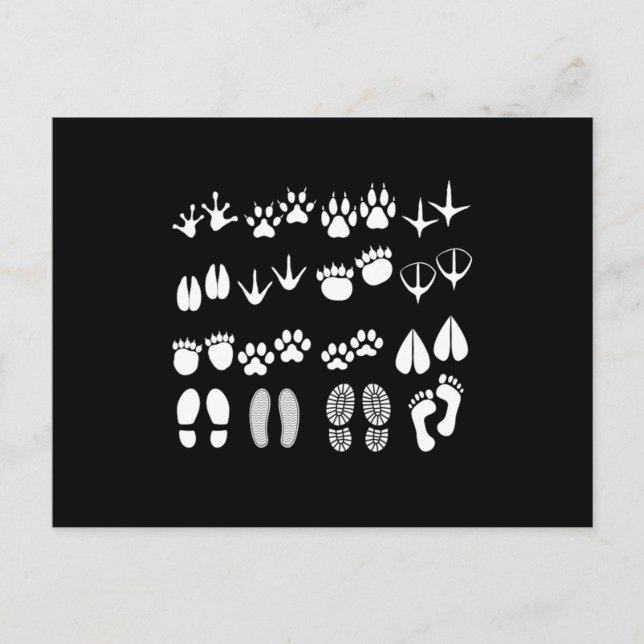 Footprints von Tieren Farm Bauer Hühnerkuh Geschen Postkarte (Vorderseite)