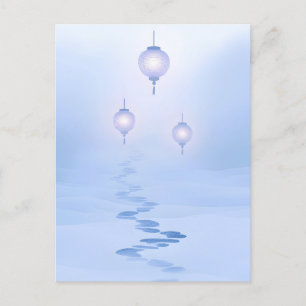 Footprints Zen Garden Journey Feiertagspostkarte