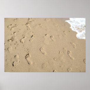 Footsteps on sand poster